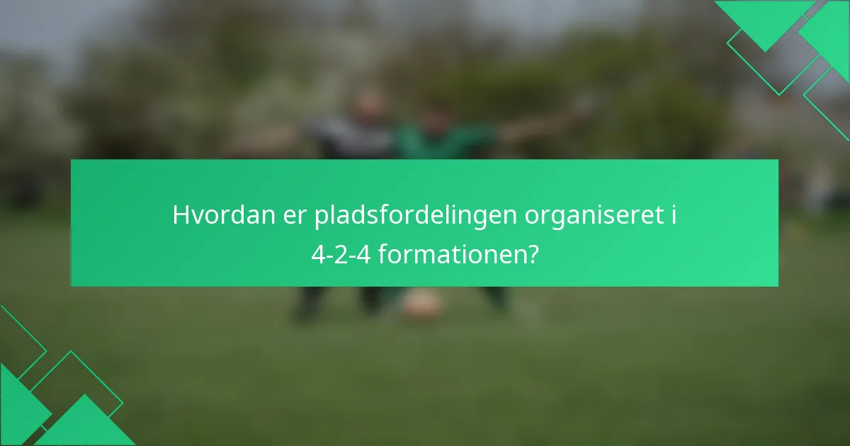 Hvordan er pladsfordelingen organiseret i 4-2-4 formationen?